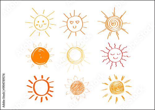set of vector sun icons