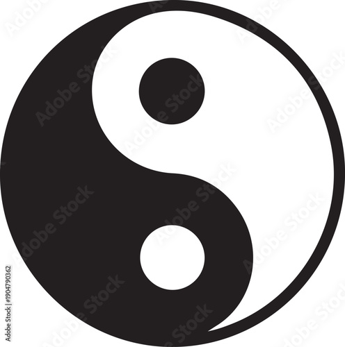 Yin Yang symbol balance harmony spiritual vector illustration flat design
