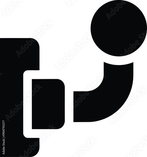 A simple black icon representing a vehicle tow bar or trailer hitch used for towing trailers