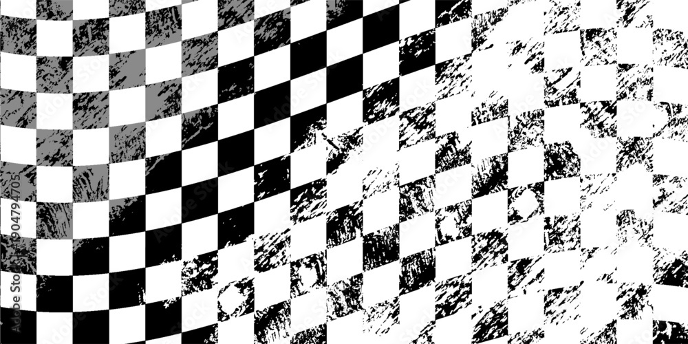 Obraz premium Checkered flag wave on white background design for sport race championship vector illustration.