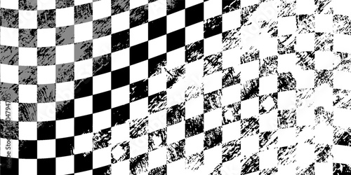 Checkered flag wave on white background design for sport race championship vector illustration.