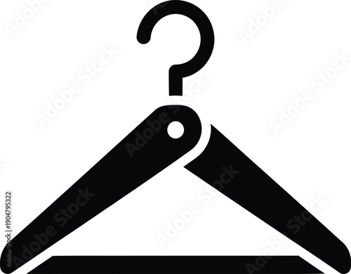 A black silhouette icon representing a foldable clothes hanger, ideal for user interface design and applications