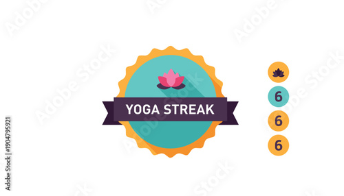 Yoga streak badge icon fitness achievement