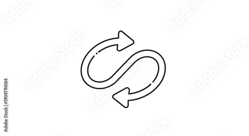 Stylized S-shaped arrows icon depicting concepts of exchange, transfer, and continuous workflow