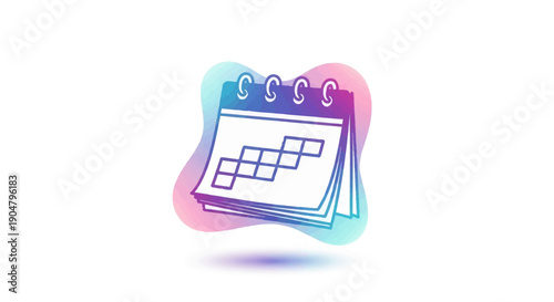 A vibrant and modern doodle style calendar icon perfect for scheduling and planning applications