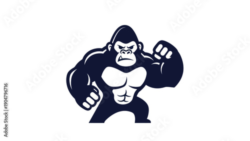 Strong gorilla illustration in vector style perfect for branding or designs