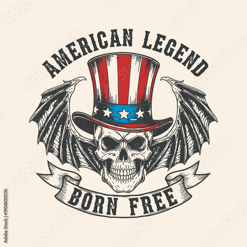 Schilderij op canvas ai177016104312_American Legend Born Free.eps