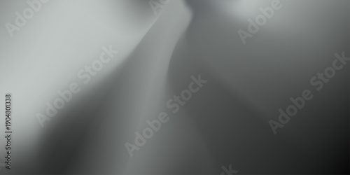 Gray 3D dynamic abstract light and shadow artistic wave futuristic texture pattern background.  gradient gray background with frosted glass effect texture. white silk fabric background copy space. 