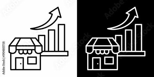 Market White Icon Design Set