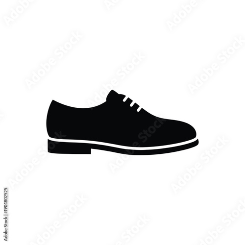 Formal Rounded Shoe Icon. Minimalist Dress Shoe Silhouette. Business Formal Footwear Vector.