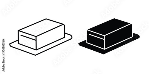 Two simple isometric brick illustrations one white and one black both on shadowed platforms high quality professional detailed modern elegant stylish clean crisp vibrant colorful digital
