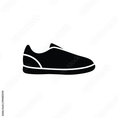 Futsal Shoe Rounded Icon. Indoor Soccer Shoe Silhouette. Court Football Footwear Vector.