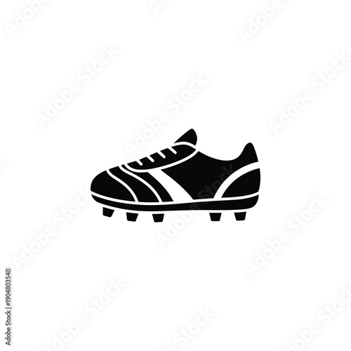 Soccer Cleat Rounded Icon. Football Boot Silhouette. Athletic Soccer Footwear Vector.