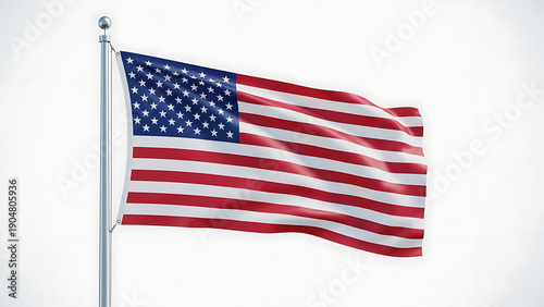 The american flag waving in the wind