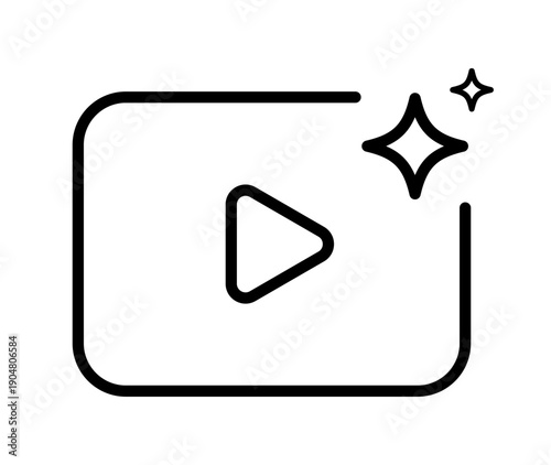 video ai player generator line icon png media streaming outline vector design