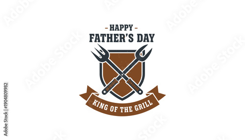 Fathers Day BBQ badge grill dad celebration