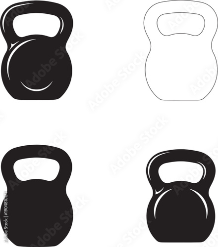 Four kettlebell icons in different states