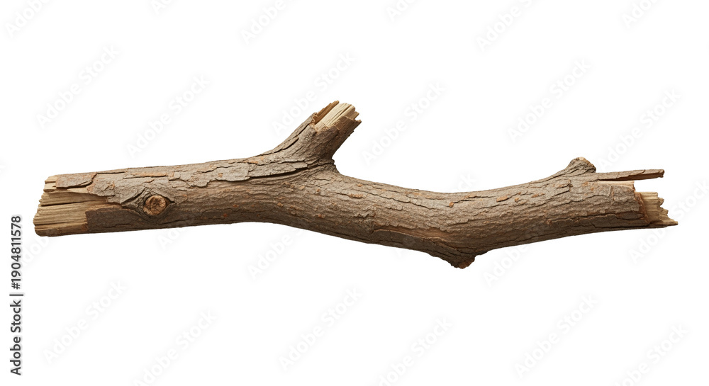Fototapeta premium Rough Dry Tree Branch Isolated