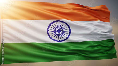 The flag of india waving in the wind