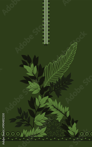 digital pakistani suit pattern with mughal texture and mughal flower pattern