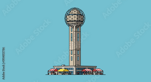 Sunsphere in Knoxville, Tennessee, a prominent landmark with a distinctive spherical top, representing a unique architectural marvel and city icon