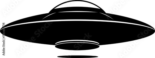 Classic flying saucer ufo spacecraft silhouette