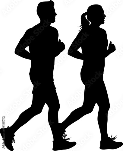 Couple jogging together for morning fitness routine