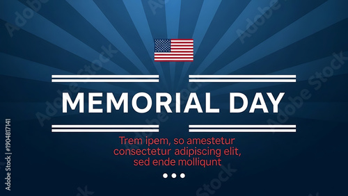 Memorial day tribute with patriotic american flag