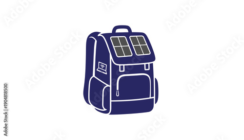 Solar backpack blue bag energy charge travel