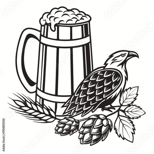 hand drawn vector illustration of beer mug