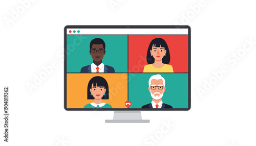 Video conference meeting screen online call