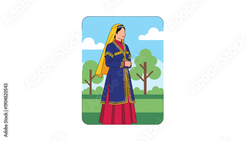 Woman in traditional indian dress saree culture