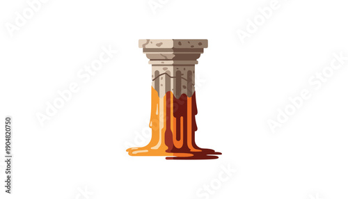 Melting greek column art surreal design