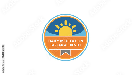Meditation streak badge sun yoga achievement