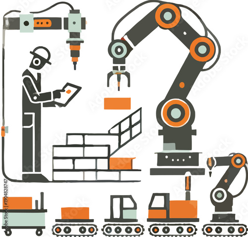 Industrial Automation and Construction Robots robot arm