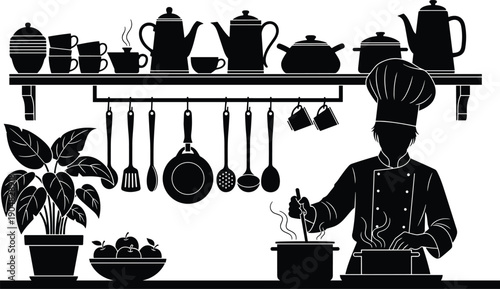 Large collection of black Halloween silhouettes featuring spooky pumpkins haunted houses creepy trees cemetery gravestones black cats and ghosts vector.