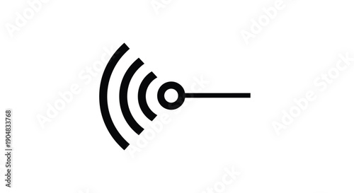 Simple icon representing wireless connectivity and signal strength in a minimalistic design style