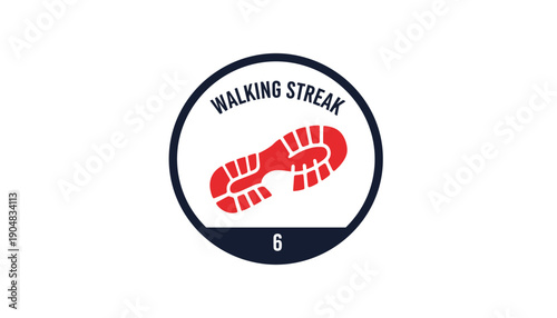 Walking streak shoe badge fitness achievement