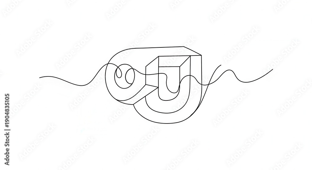 Obraz premium A minimalist line drawing of a stylized letter or symbol