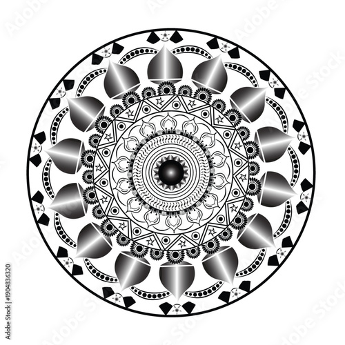 Vintage celtic ornament vector illustration featuring a round mandala design with a circular zodiac clock pattern and spiral astrology symbols