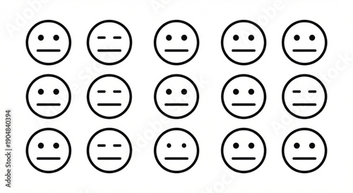 Expressionless Face Icon Pack Minimal Vector