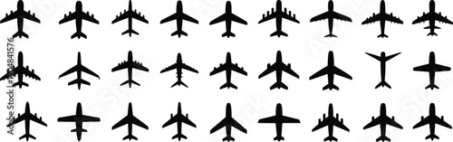 People silhouette figures standing and walking top view crowd collection anonymous human shapes minimal black vector isolated on white background