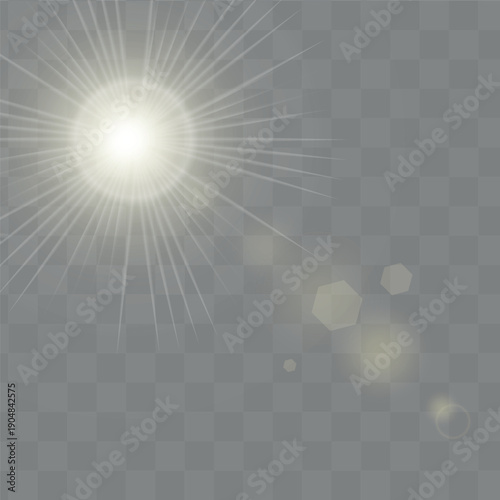 Vector transparent lens flare light effect sun bright sunlight