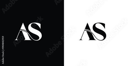 AS Monogram Logo Vector | Modern Serif Lettermark Minimal Black and white