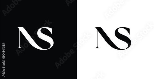 NS Monogram Logo Vector | Modern Minimal Lettermark with Negative Space