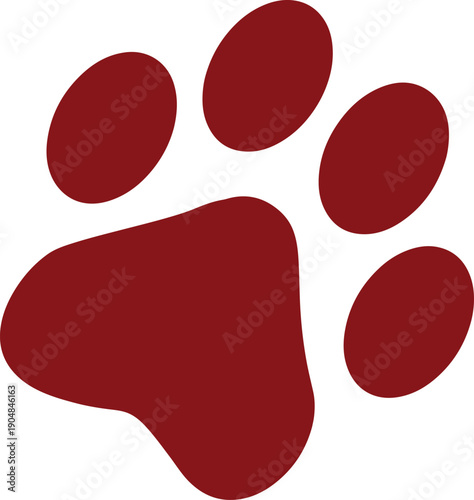 Paw Prints. Cute pets and Dogs pets paw print isolated on white background. Animal paw prints.
