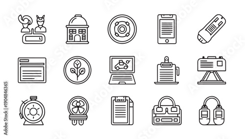 Business and Technology Icons: Office, Tech, and Icons Collection