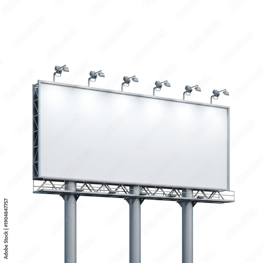 Obraz premium Empty billboard with birds isolated on transparent background