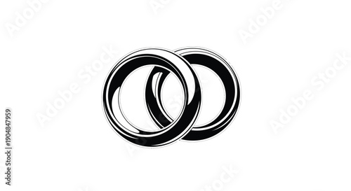 Elegant black and white illustration of interlocking rings symbolizing unity and togetherness beautifully