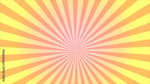 Soft pastel sunburst background with radial rays in yellow and peach tones, vintage inspired abstract gradient backdrop for posters, banners, web and creative design